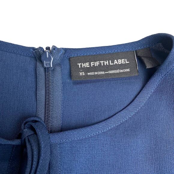 THE FIFTH LABEL Tie Neck Long Sleeve Dress Sz XS Blue - Picture 7 of 8